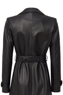 Beyonce Women's Black Leather Coat | Derimod