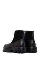 Men's Black Thick Soled Leather Boots | Derimod