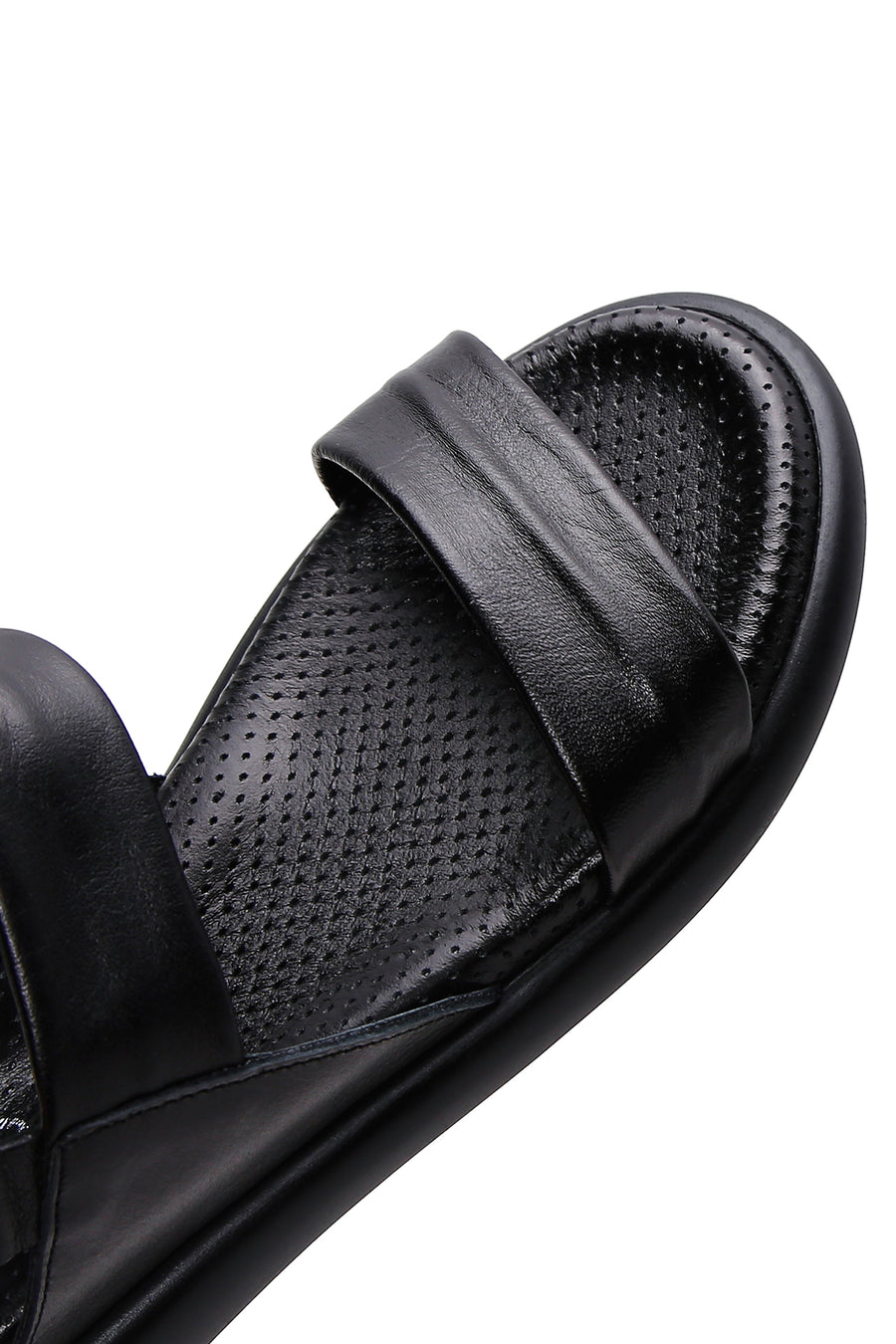 Kadın Siyah Deri Comfort Sandalet
