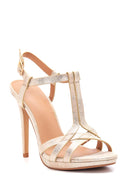 Women's Gold Silvery Heeled Sandals | Derimod