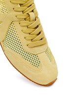 Women's Yellow Lace-up Suede Leather Sneaker | Derimod