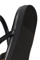 Woman Black Buckled Toe-Post Sandal | Derimod