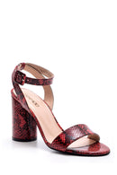 Women's Snakeskin Patterned Heeled Shoes | Derimod