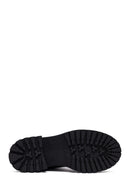 Woman Black Thick Sole Leather Chelsea Boots | Derimod