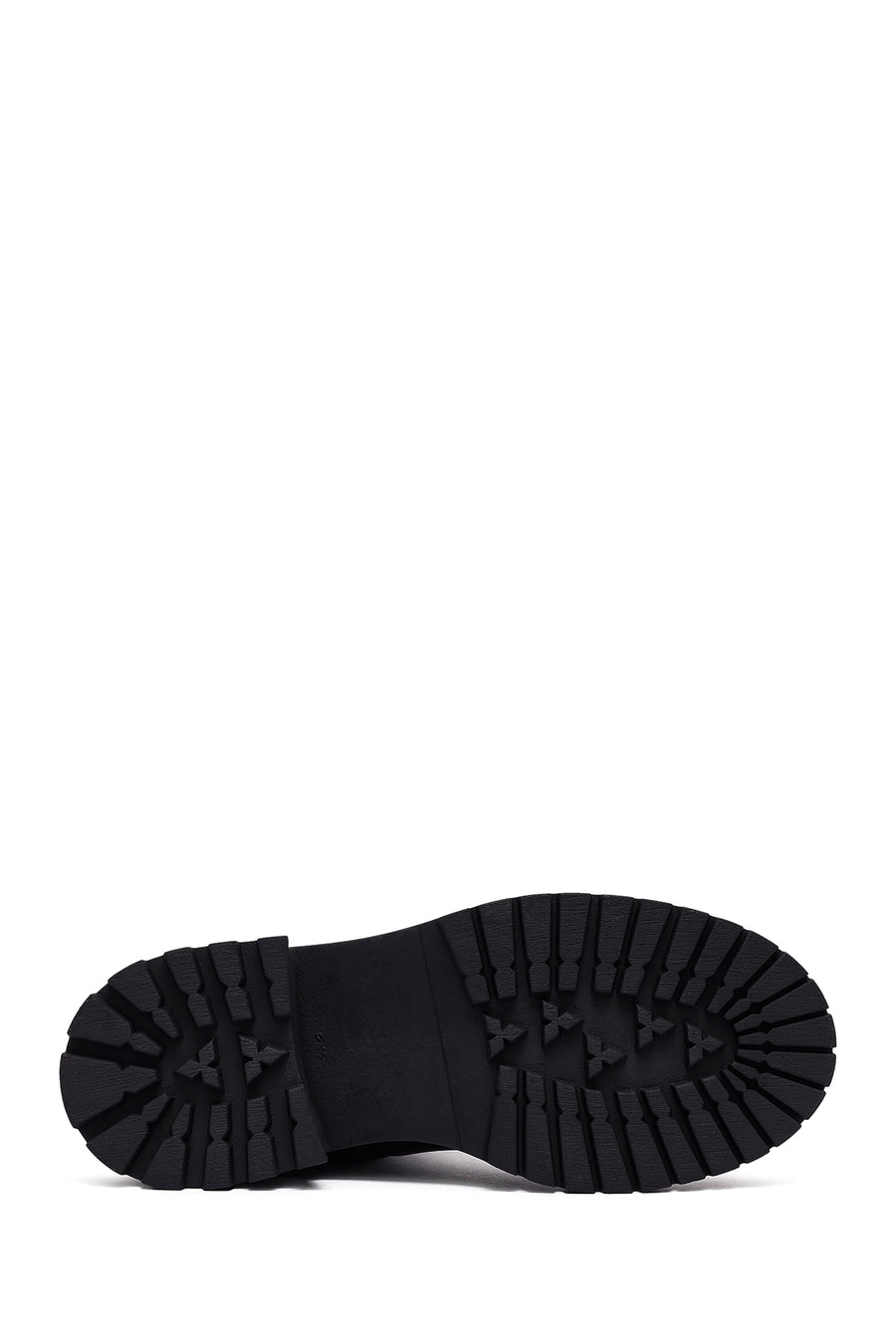 Woman Black Thick Sole Leather Chelsea Boots