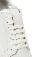 Woman White Lace-Up Leather Sneaker | Derimod