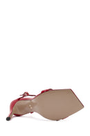 Women's Red Ankle Buckle High Thin Heel Patent Leather Sandals | Derimod