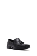 Men's Black Tasseled Leather Casual Loafer | Derimod