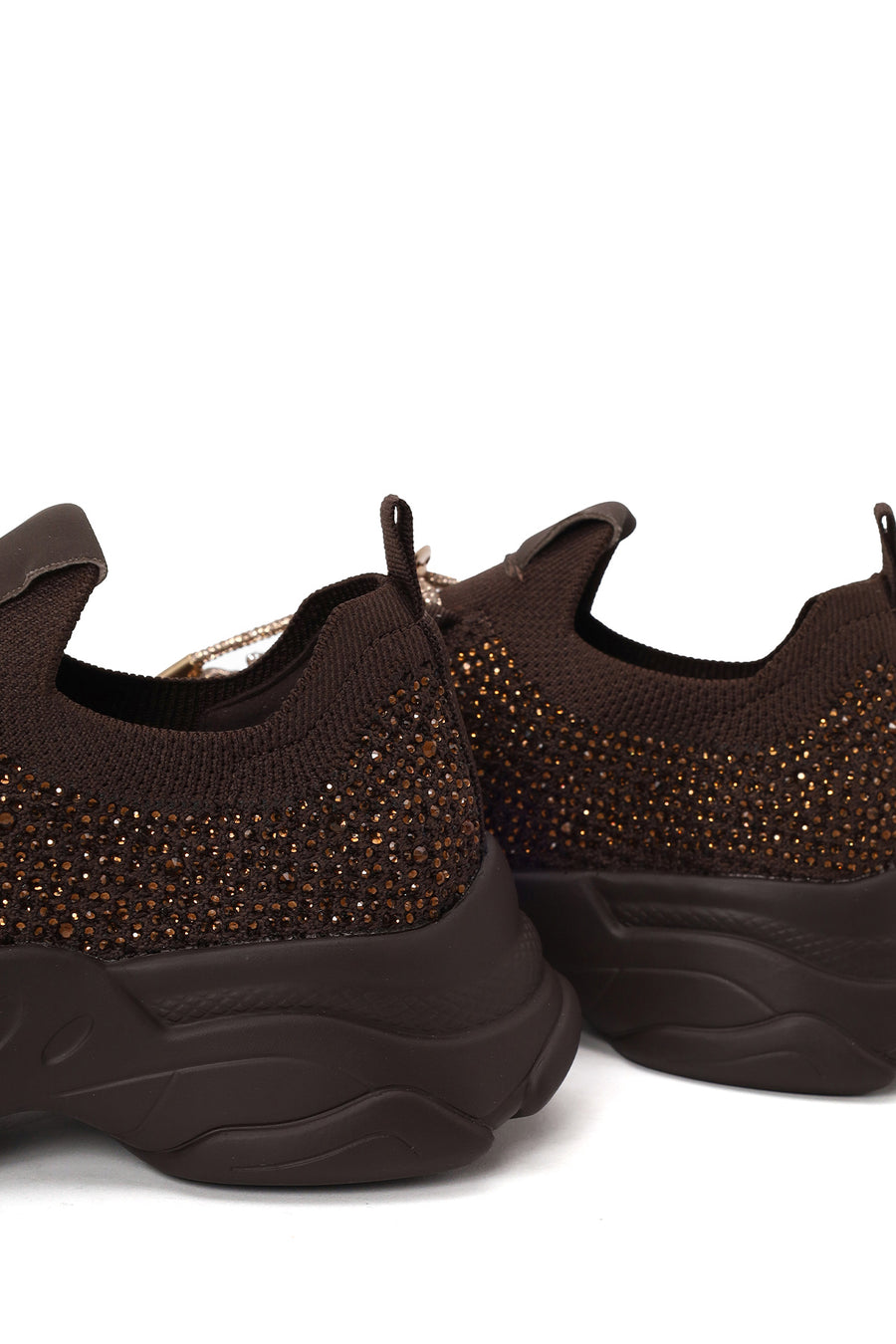 Derimod Zero Woman Brown Lace-Up Fabric Sneaker with Stone Details