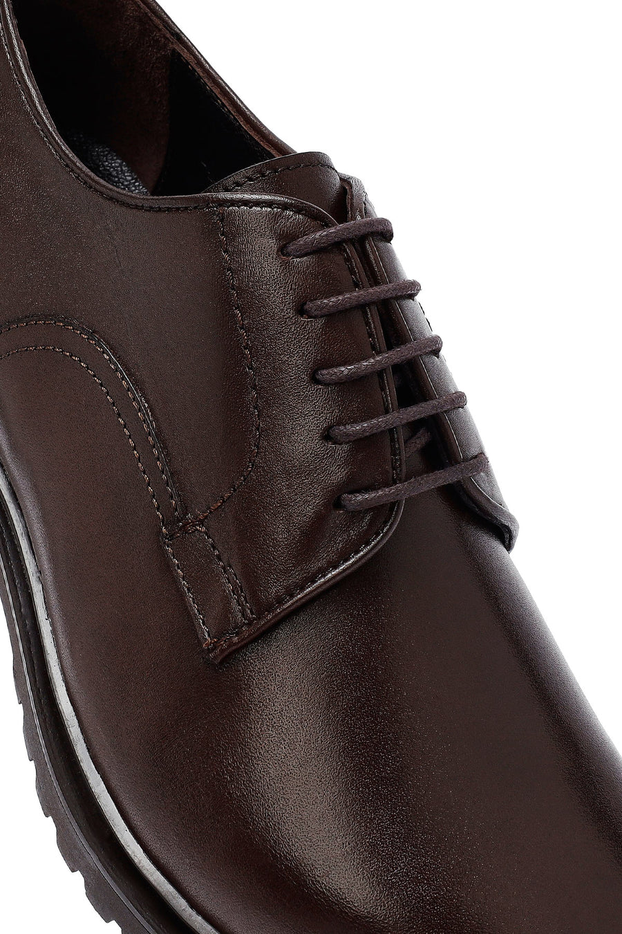 Men's Brown Lace-Up Leather Classic Shoes