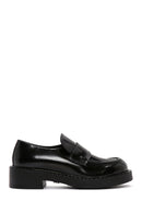 Kadın Siyah Rugan Deri Maskülen Loafer | Derimod