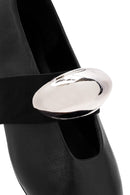 Women's Black Buckle Detailed Leather Ballerinas | Derimod