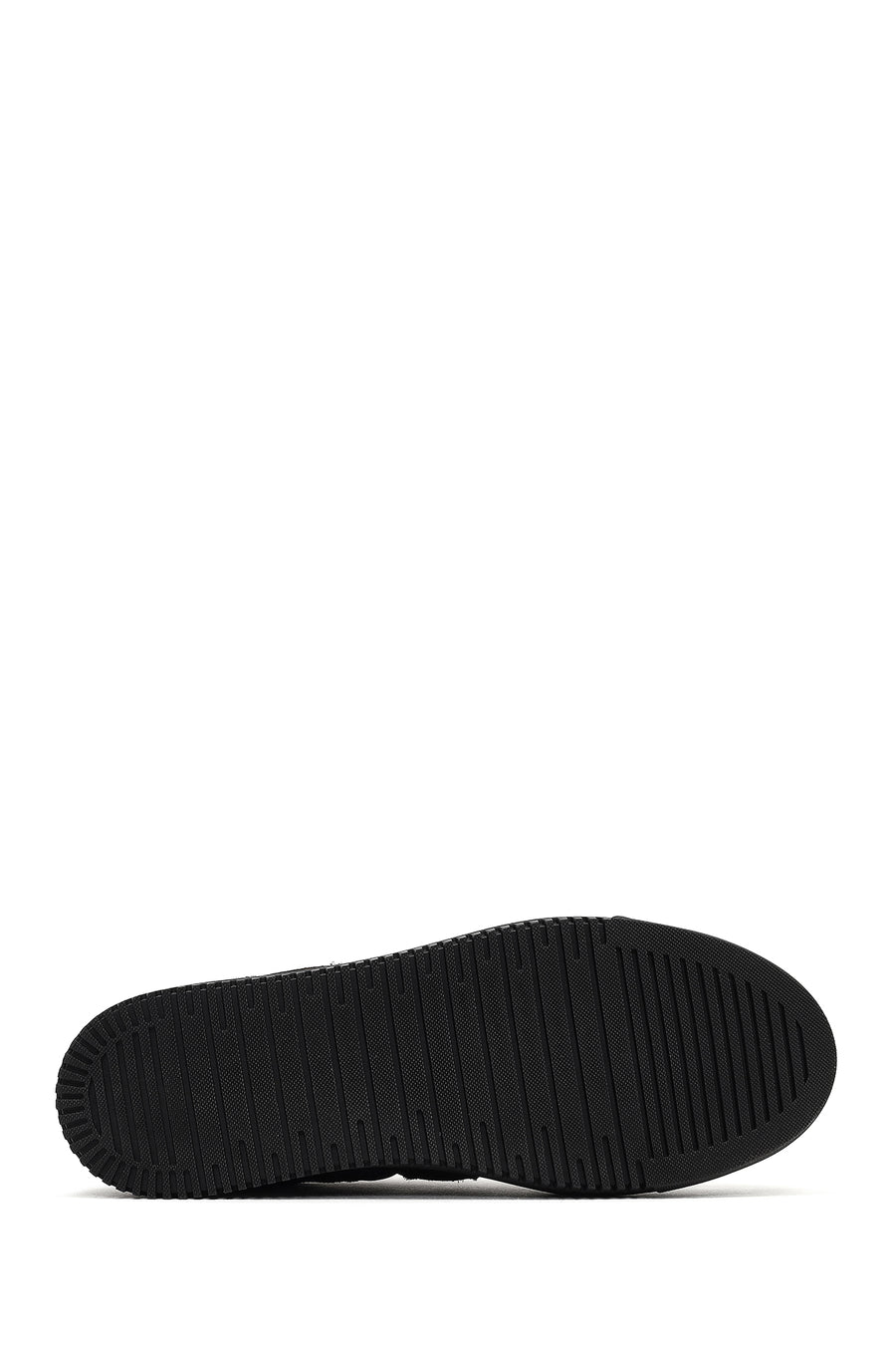 Woman Black Lace-Up Patterned Leather Sneaker