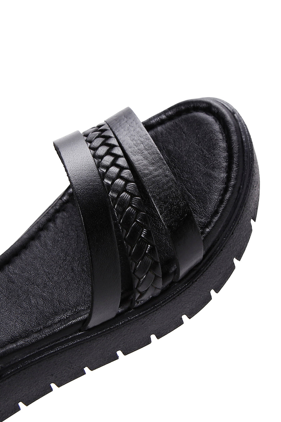 Women's Black Ankle Strap Leather Bodrum Sandals
