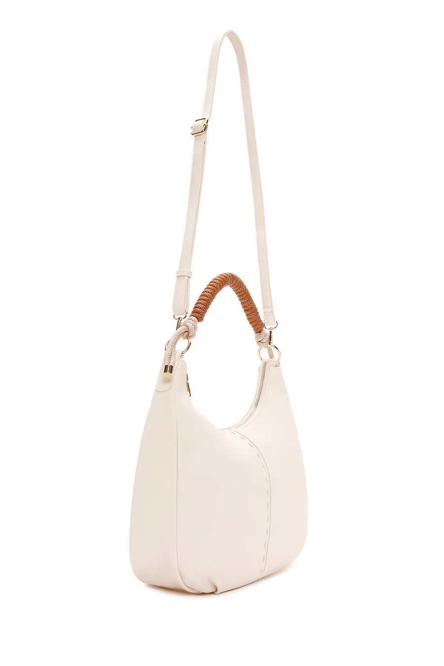 Women's Cream Long Strap Shoulder Bag