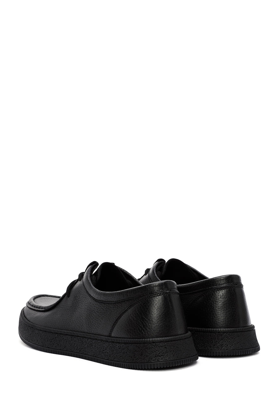 Male Black Lace-up Leather Casual Shoes