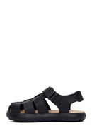 Camper Men's Black Pelotas Flota Leather Sandals | Derimod