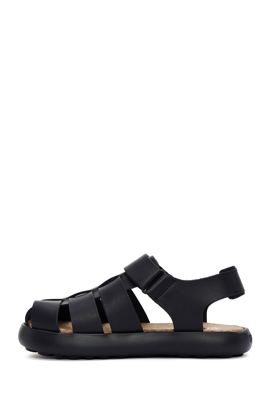 Camper Men's Black Pelotas Flota Leather Sandals