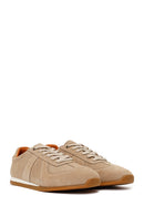 Erkek Bej Bağcıklı Süet Deri Sneaker | Derimod
