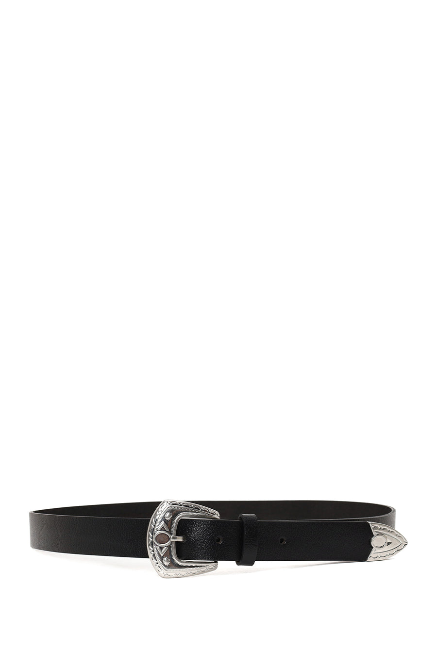 Unisex Black Leather Belt