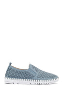 Women's Blue Patterned Fabric Comfort Shoes | Derimod