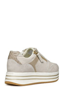 Geox Women's Beige Kency Thick Soled Lace-up Sneaker | Derimod