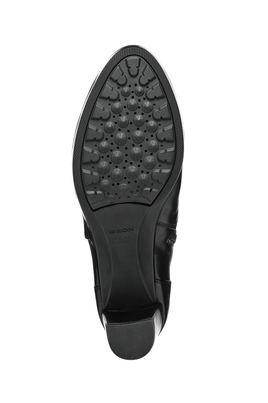 Geox Women's Black D Walk Pleasure Zippered Thick Heel Leather Boots
