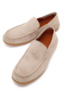 Male Beige Suede Leather Loafer | Derimod