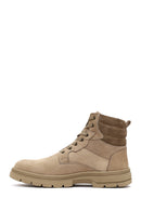 Men's Mink Lace-Up Thick-Soled Leather Boot | Derimod