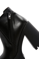 Women's Black Leather Platform Heeled Boots | Derimod