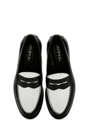 Women's Black Leather Masculine Loafer | Derimod