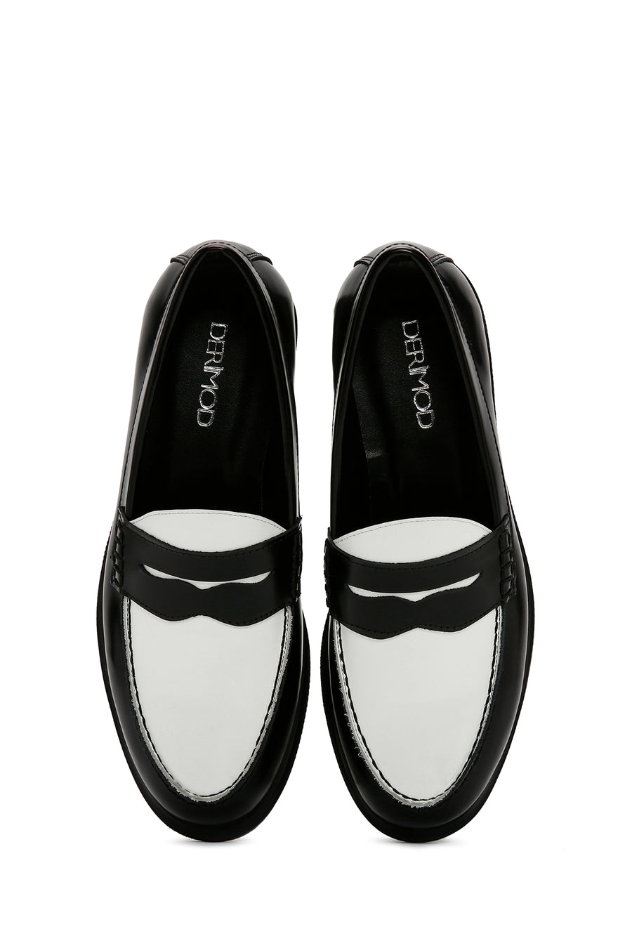 Women's Black Leather Masculine Loafer