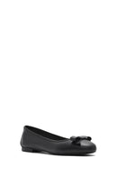 
Women's Black Leather Ballet Flats with Bow
 | Derimod