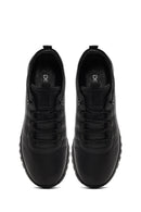 Kadın Siyah Bağcıklı Deri Sneaker | Derimod