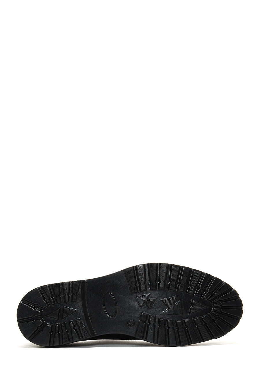 Men's Black Lace-Up Thick-Soled Leather Casual Shoes