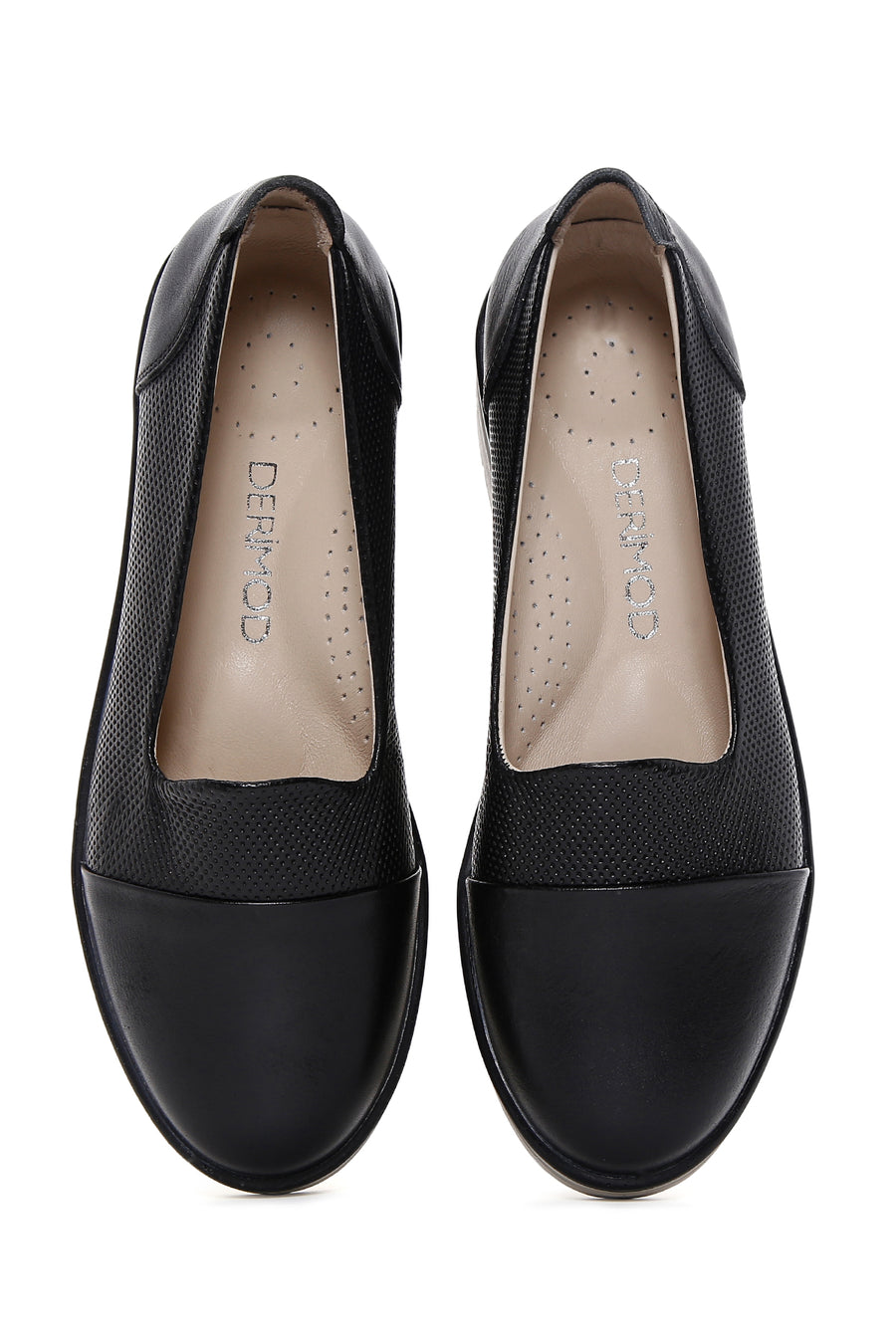 Kadın Siyah Deri Comfort Loafer