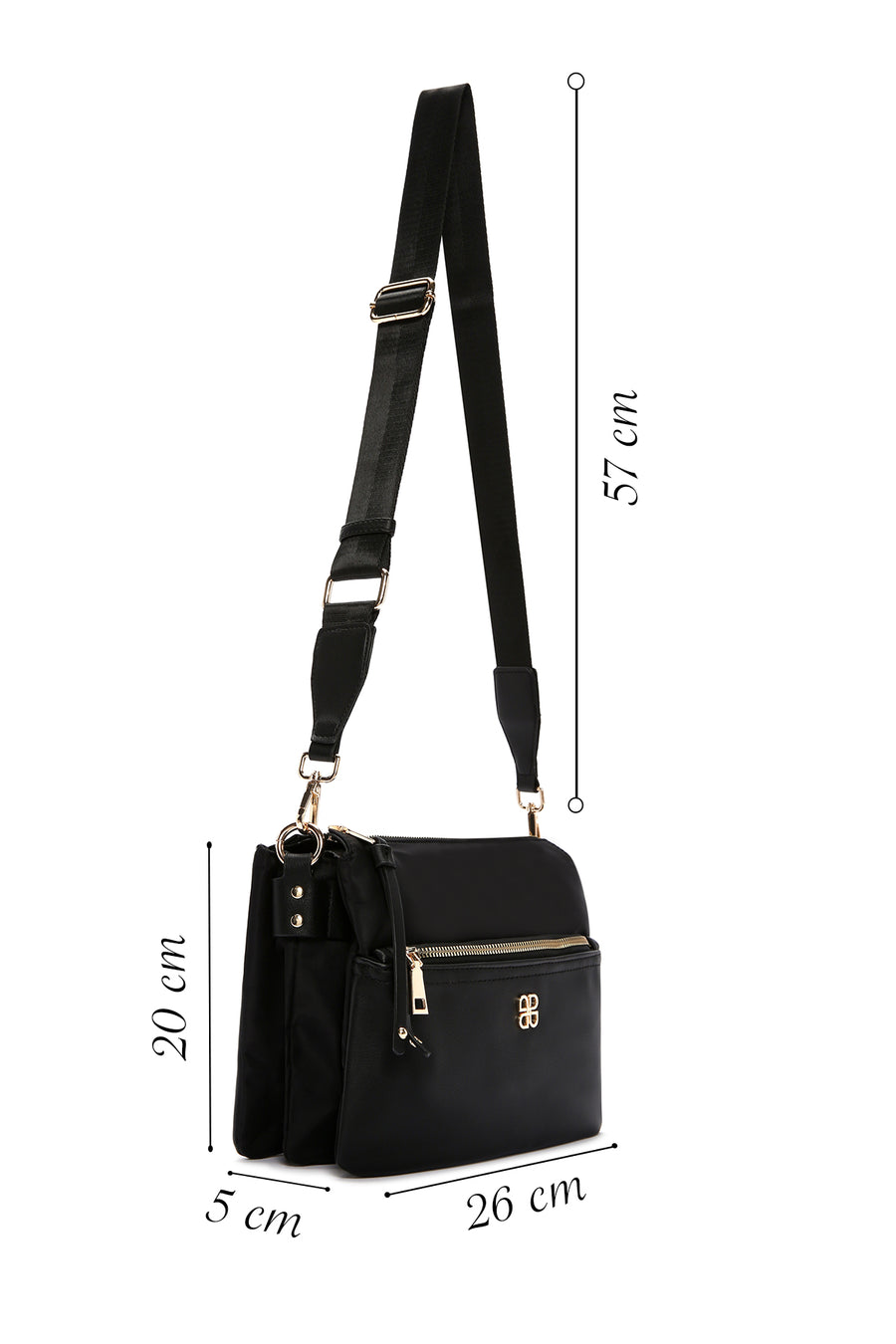 Women's Black Long Strap Crossbody Bag