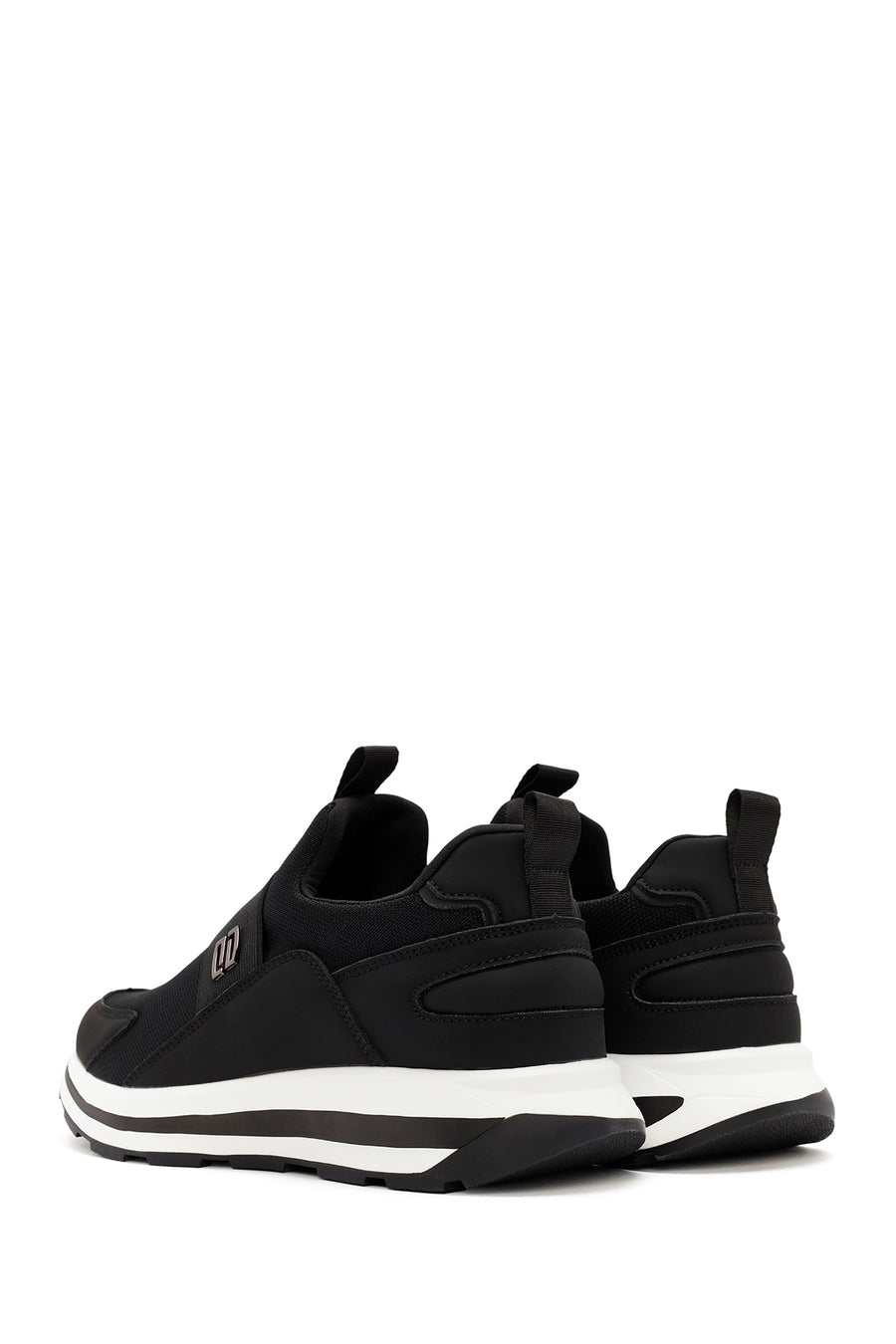 Erkek Siyah Kalın Tabanlı Kumaş Sneaker