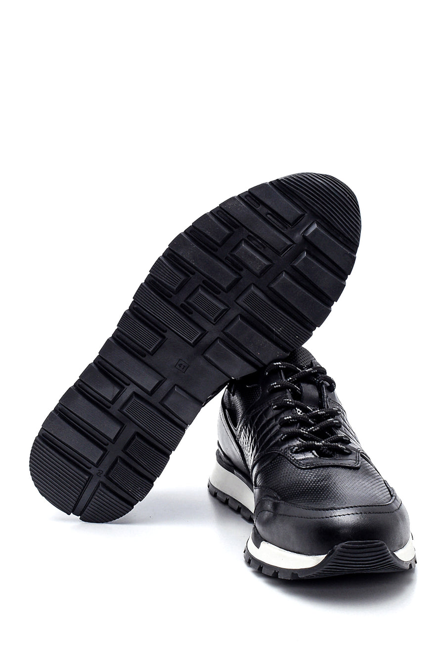Men's Leather Crocodile Detailed Sneaker