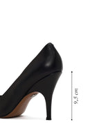 Woman Black Thin-Heeled Leather Stiletto | Derimod