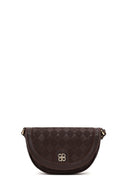 Woman Brown Long-Strap Printed Mini Crossbody Bag | Derimod