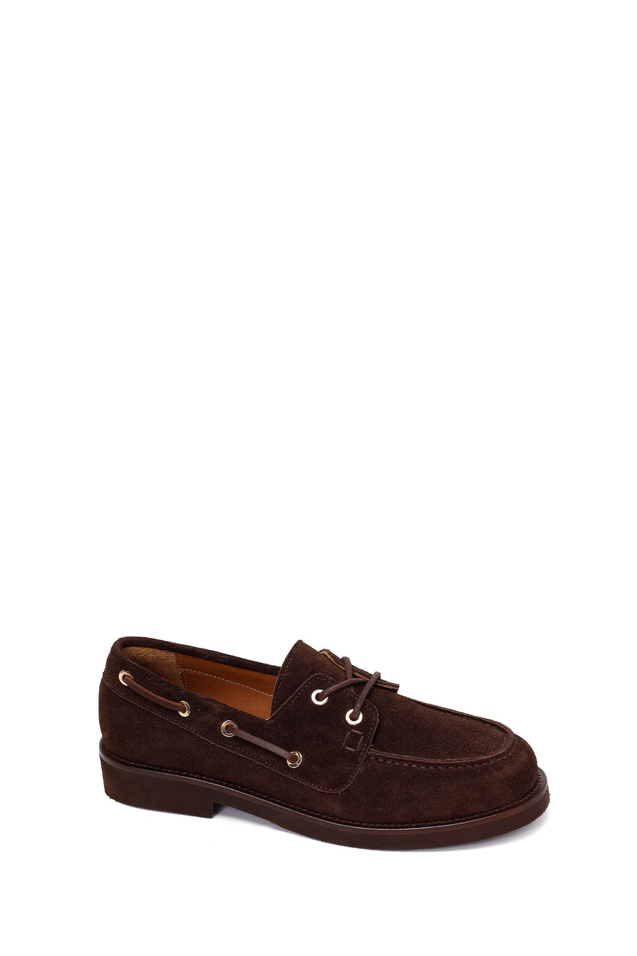 Woman Brown Lace-up Suede Casual Shoes