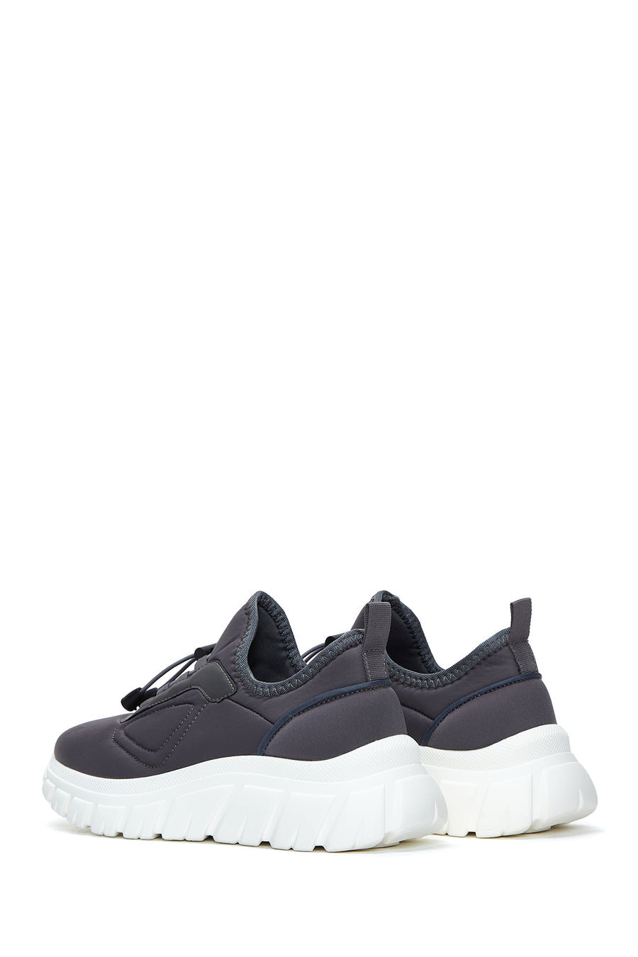 Kadın Gri Kalın Tabanlı Kumaş Sneaker
