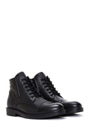 Men's Black Leather Short Boots | Derimod