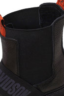 Harley Davidson Woman Gray Nefud Thick-Sole Leather Chelsea Boots | Derimod