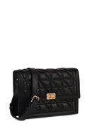 Geox Women's Black Veriana Leather Shoulder Bag | Derimod