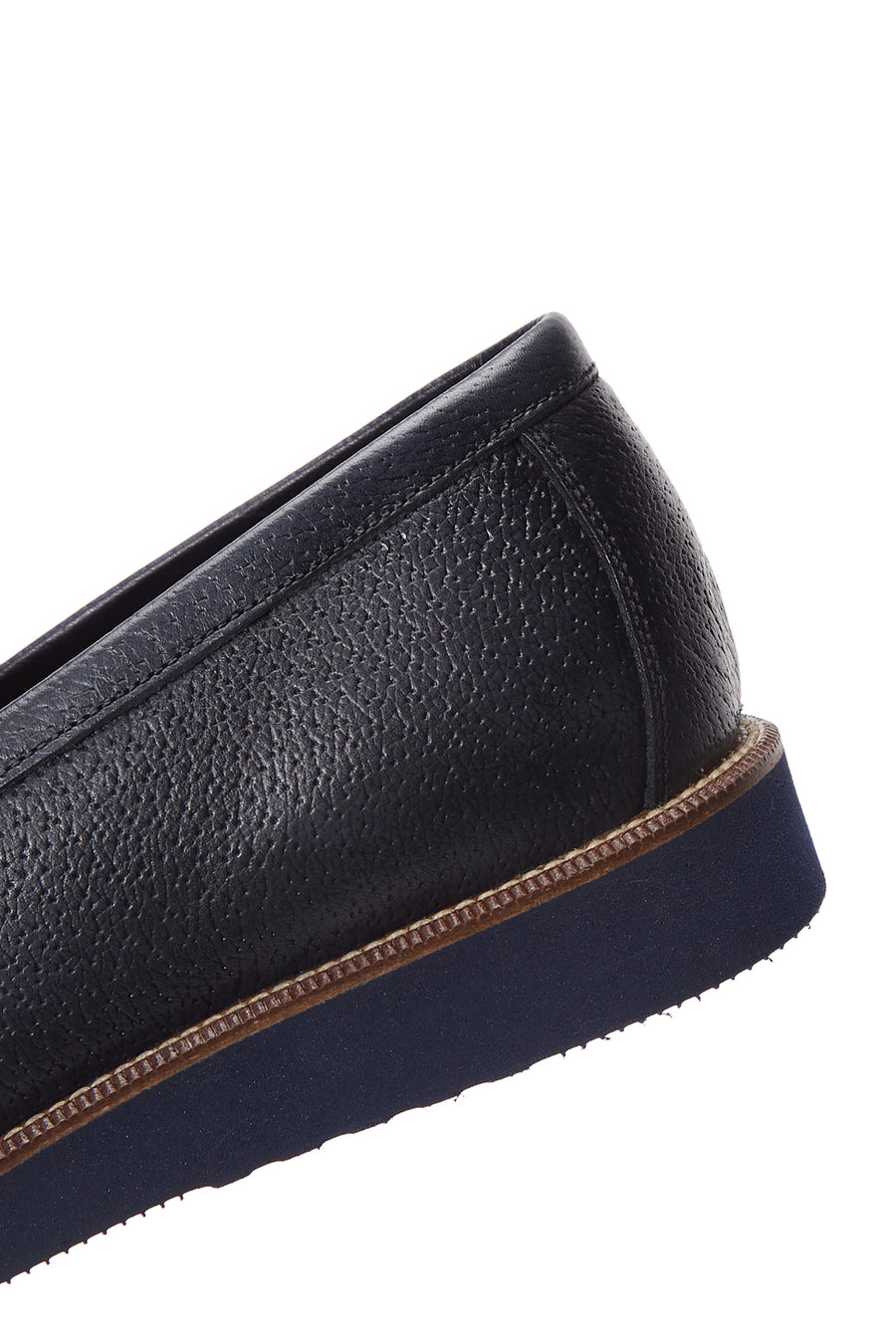Erkek Lacivert Deri Baskılı Casual Loafer