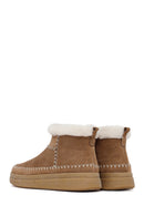 Woman Mink Zip Closure Thick-Soled Suede Teddy Boots | Derimod