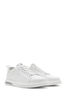 Men's White Lace-up Leather Sneaker | Derimod
