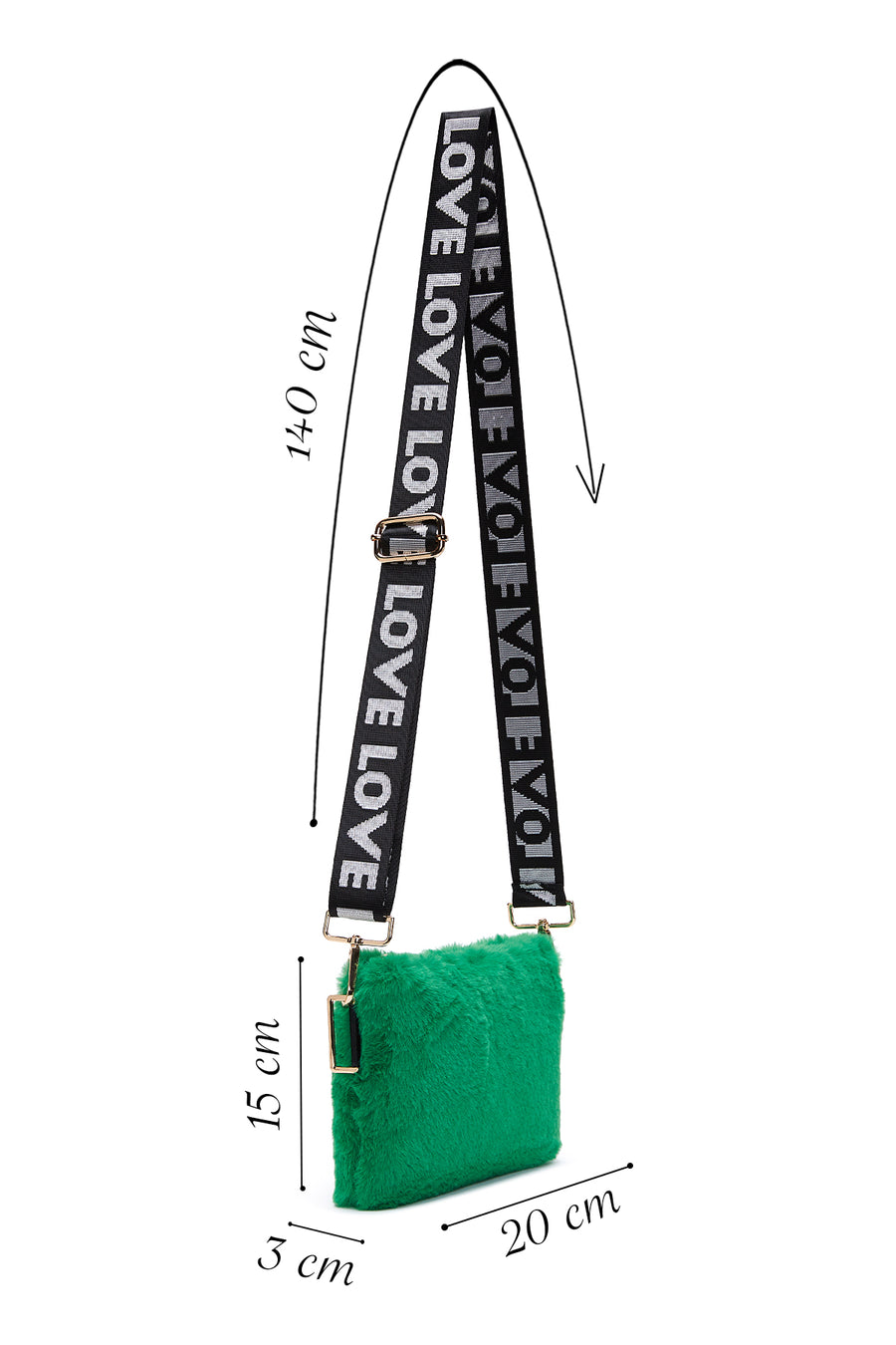 Women's Green Plush Portfolio Bag